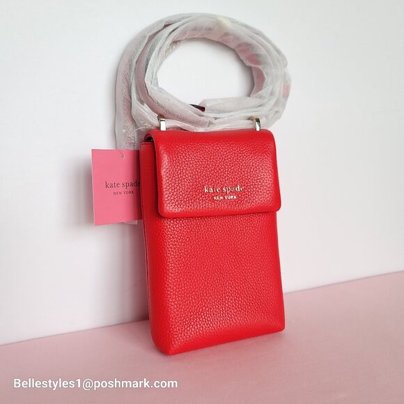 KATE SPADE Bradley North/South Pebbled Leather Phone Crossbody- Heirloom T.  🎈⭐ - Picture 2 of 16